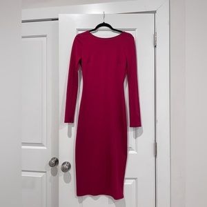 Nasty Gal Long Sleeve Backless MIDI Dress